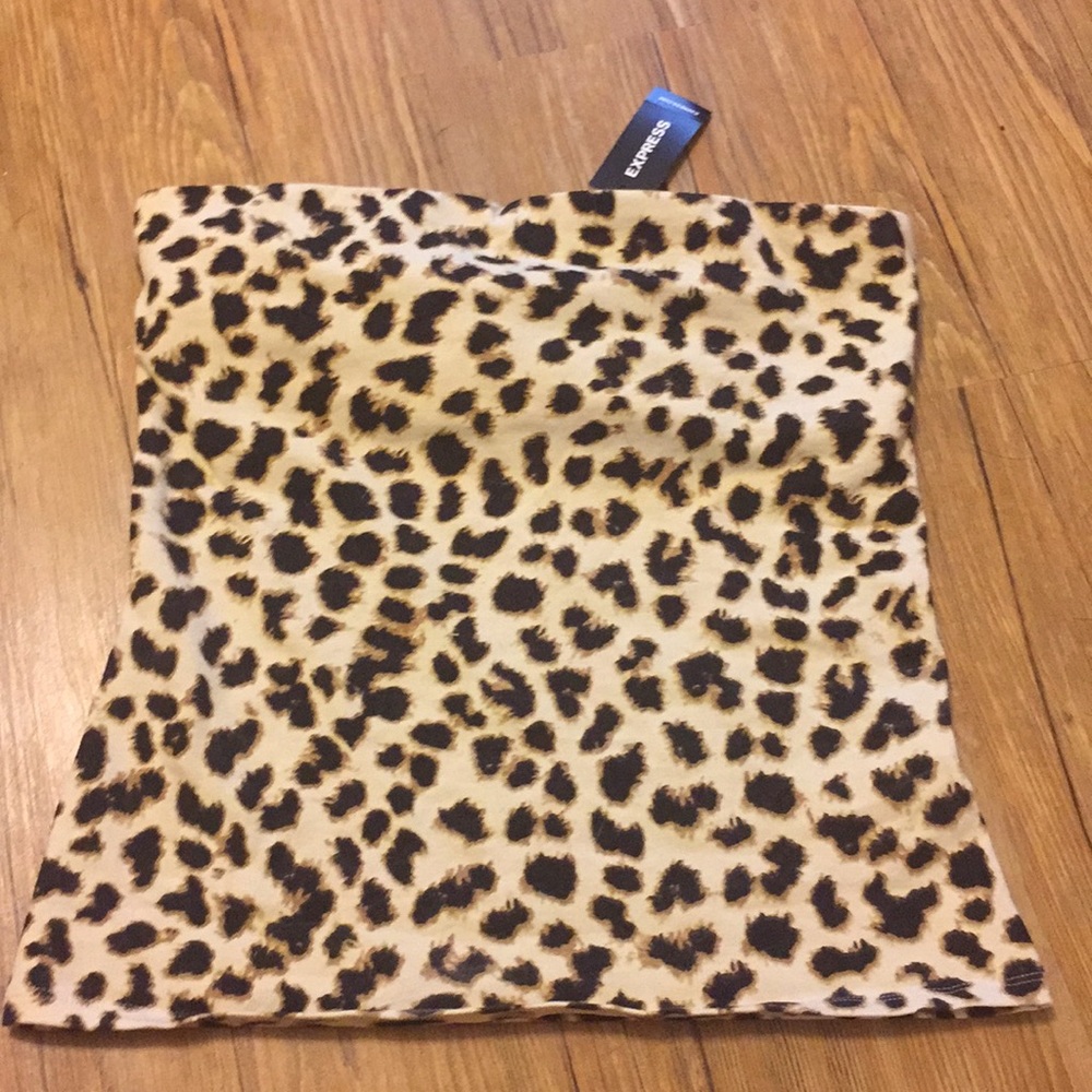 NWT Express leopard strapless top